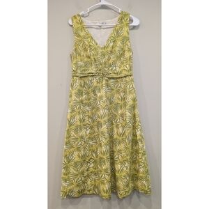 Boden Everyday Summer Dress in Green Citron Floral Dress Size 6 Long